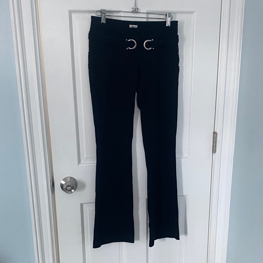 Cache Black Flare Pants with Silver Accents